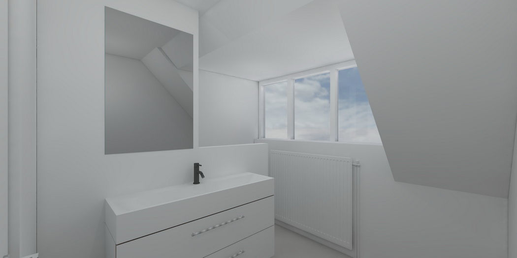 badkamer ontwerp op zolderverdieping te Breda door Leonardus Interieurarchitect en Paul de Bruijn - Planadvies en Ontwerp
